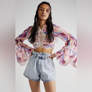 Free People Eyes On You Bell Sleeve Top